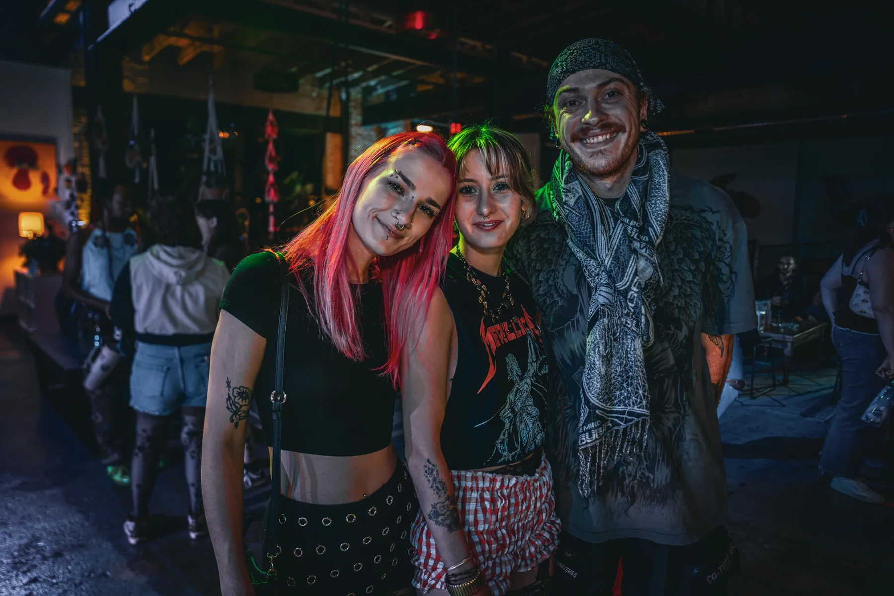 Friends posing at the EDM LANC August 22 show at The Lounge