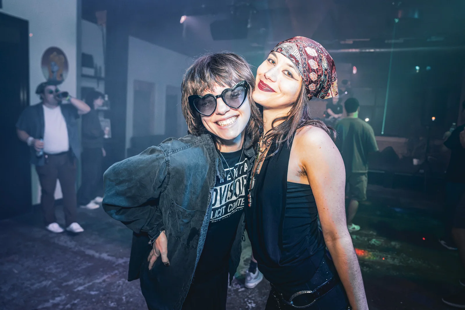 Friends posing at the EDM LANC September 25 Local Artist Feature Series