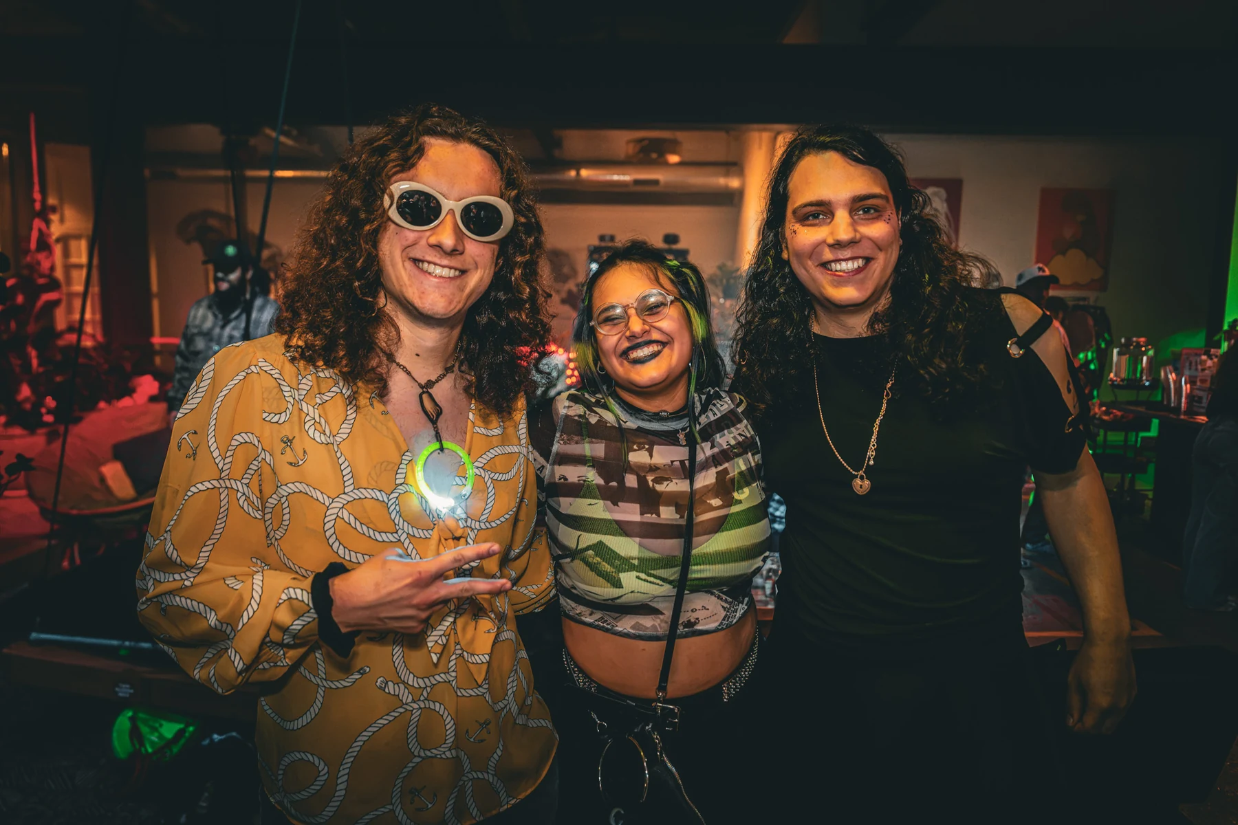 Friends posing at the October 9 EDM LANC show